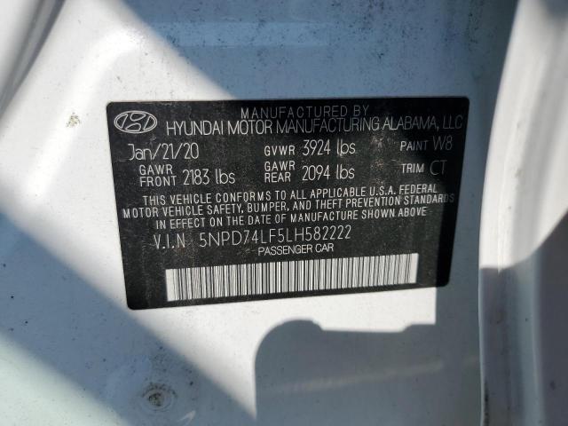 2020 HYUNDAI ELANTRA SE 5NPD74LF5LH582222