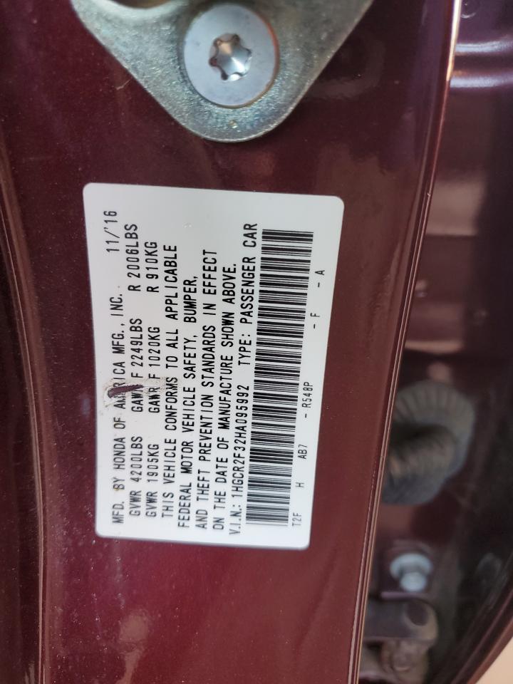 Lot #3309318994 2017 HONDA ACCORD LX