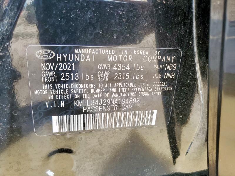 2022 HYUNDAI SONATA LIMITED - KMHL34J29NA194892