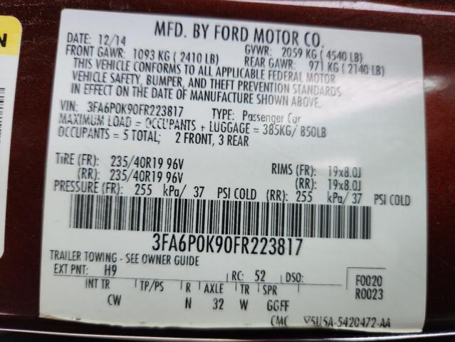 2015 FORD FUSION TIT - 3FA6P0K90FR223817