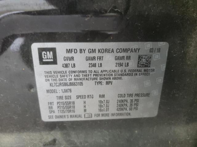 2018 CHEVROLET TRAX PREMIER KL7CJRSB6JB663105