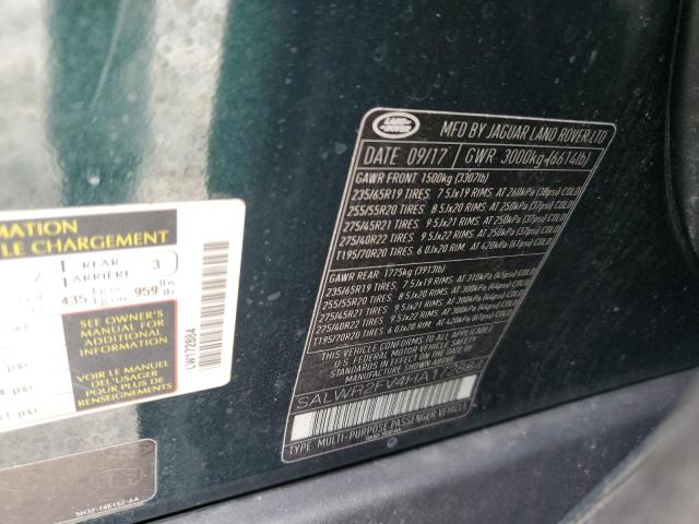 2017 LAND ROVER RANGE ROVE SALWR2FV4HA172884