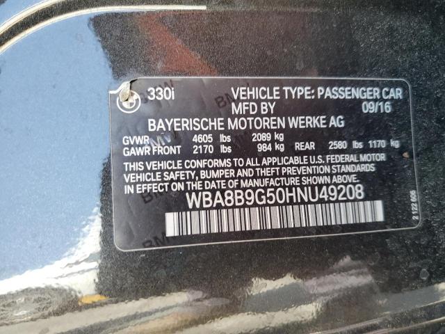 2017 BMW 330 I WBA8B9G50HNU49208