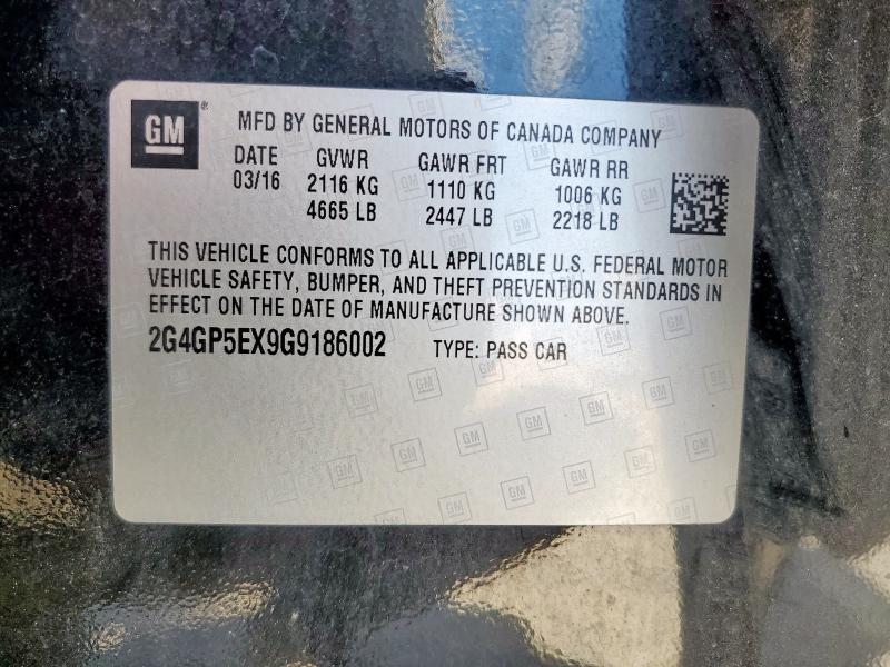 2016 BUICK REGAL PREM 2G4GP5EX9G9186002