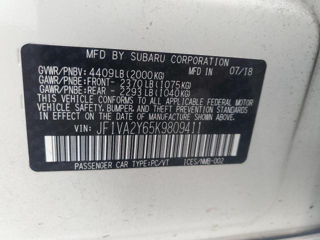 2019 SUBARU WRX STI LI JF1VA2Y65K9809411