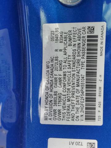 2023 HONDA CIVIC SPOR 2HGFE2F54PH551047