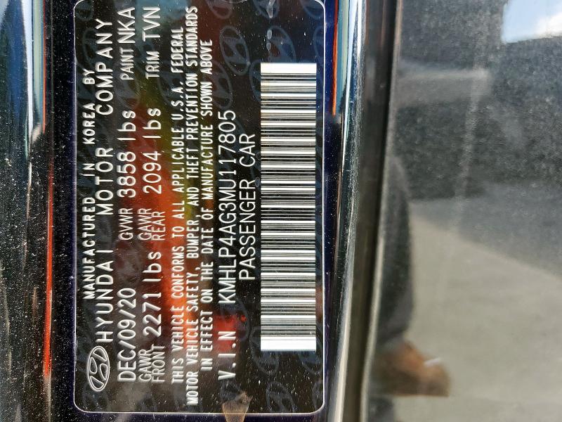 2021 HYUNDAI ELANTRA LIMITED - KMHLP4AG3MU117805