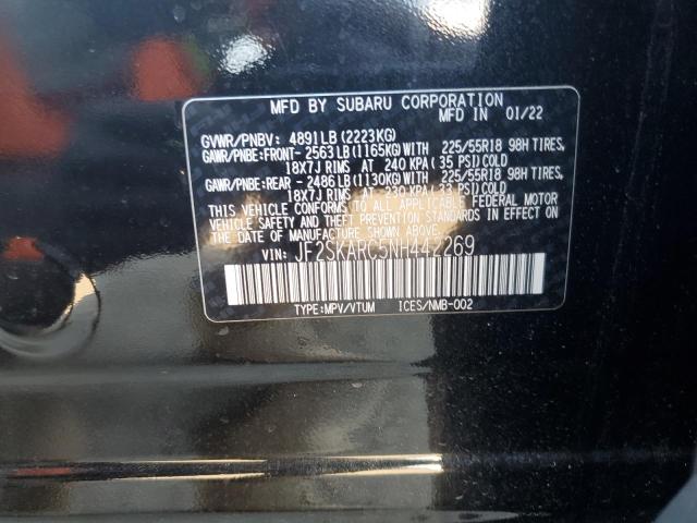 2022 SUBARU FORESTER TOURING JF2SKARC5NH442269