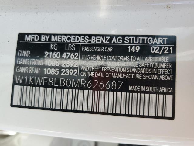 2021 MERCEDES-BENZ C 300 4MAT - W1KWF8EB0MR626687