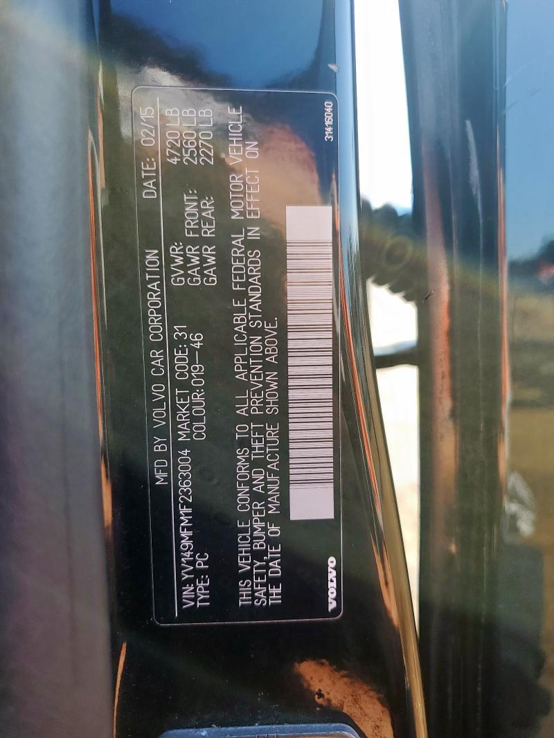 2015 VOLVO S60 PLATIN - YV149MFM1F2363004