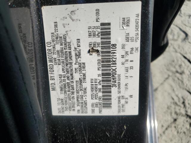 2011 FORD FUSION SPO - 3FAHP0DC1BR219108