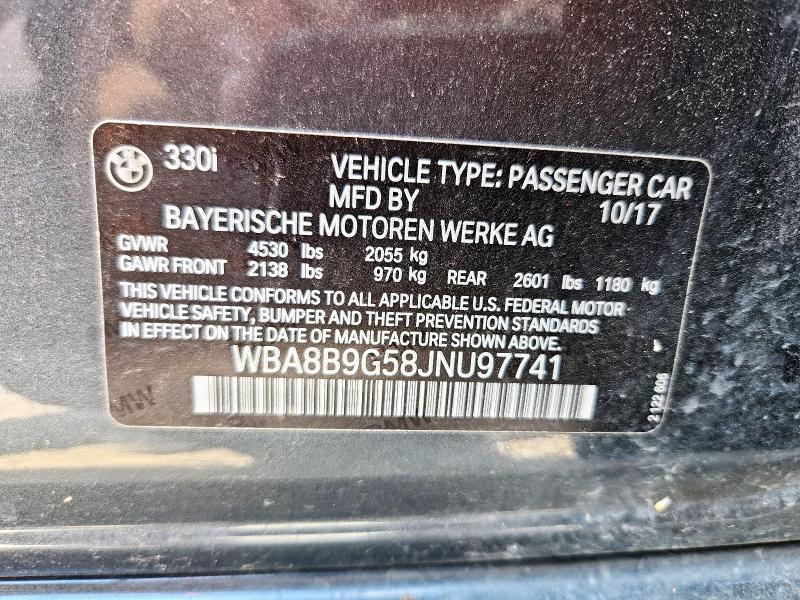 2018 BMW 330 I WBA8B9G58JNU97741