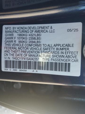 2025 HONDA ACCORD SE 1HGCY1F41SA042357