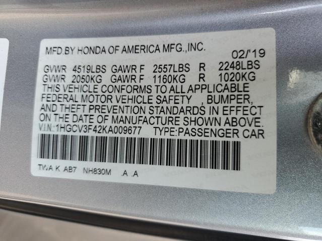2019 HONDA ACCORD HYB 1HGCV3F42KA009677