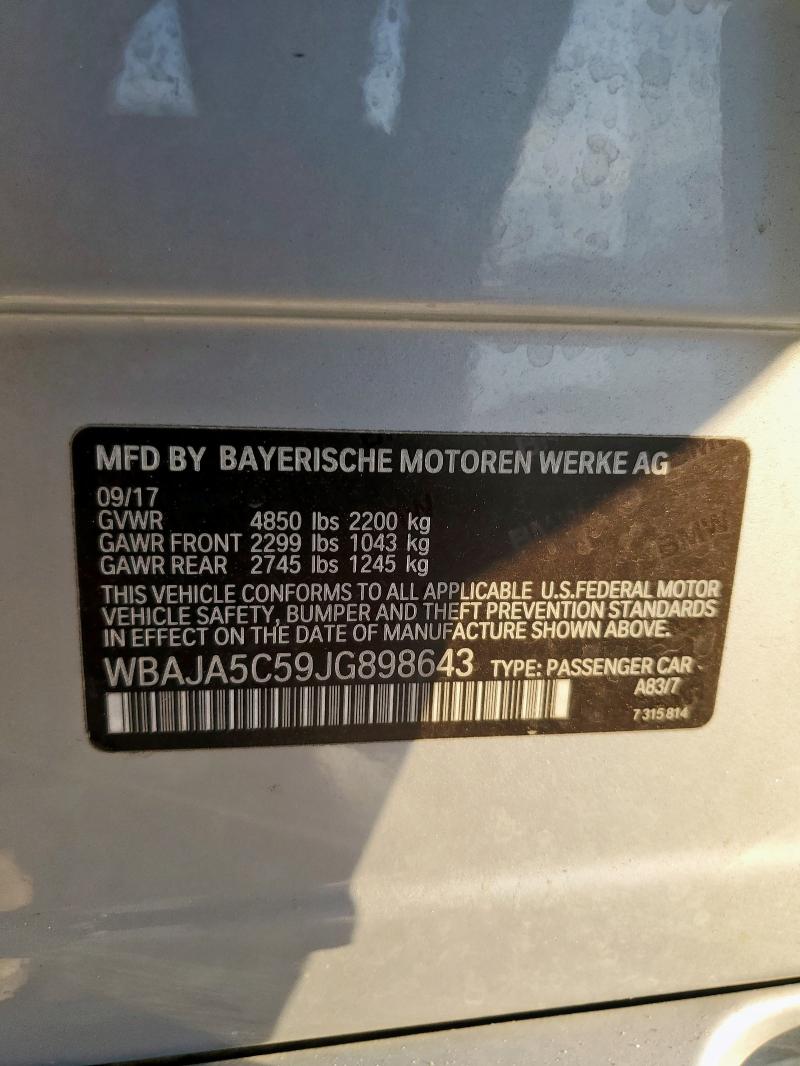 2018 BMW 530 I WBAJA5C59JG898643