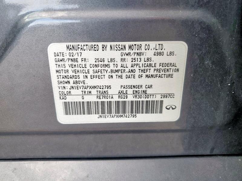 2017 INFINITI Q50 PREMIU - JN1EV7APXHM742795