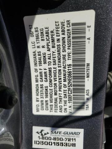 2017 HONDA CIVIC LX 19XFC2F52HE066116