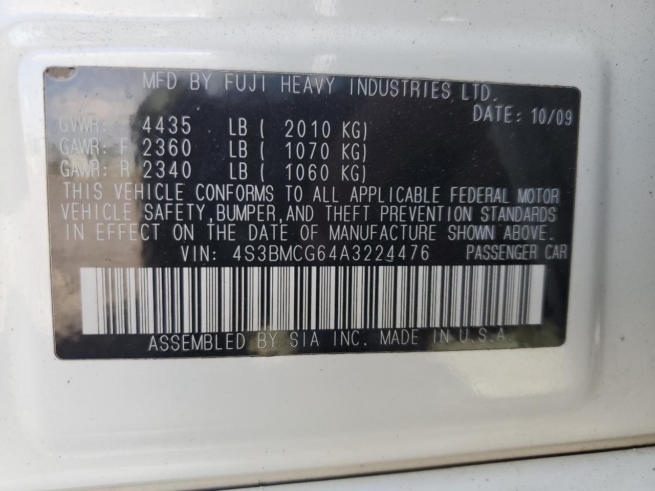 SUBARU LEGACY 2.5I PREMIUM