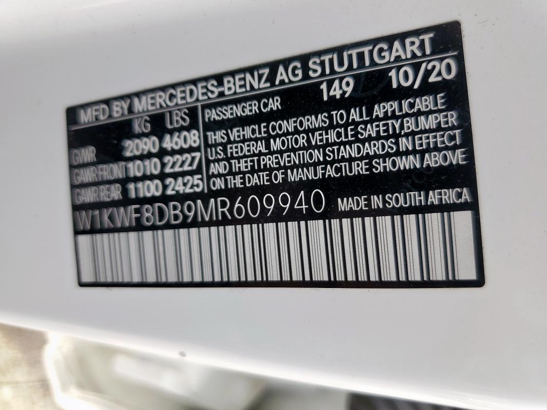 2021 MERCEDES-BENZ C 300 - W1KWF8DB9MR609940