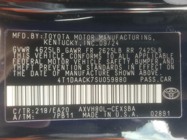 2025 TOYOTA CAMRY XSE 4T1DAACK7SU059880