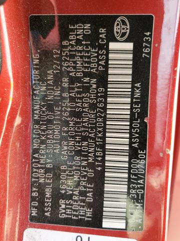 2013 TOYOTA CAMRY L - 4T4BF1FKXDR276319