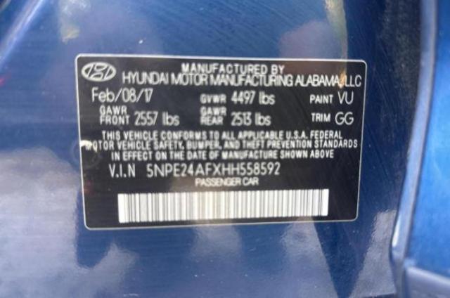 2017 HYUNDAI SONATA SE 5NPE24AFXHH558592