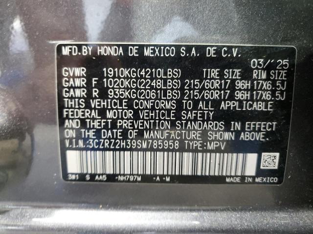 2025 HONDA HR-V LX 3CZRZ2H39SM785958