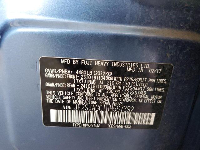 2017 SUBARU FORESTER 2 JF2SJAGC1HH567392