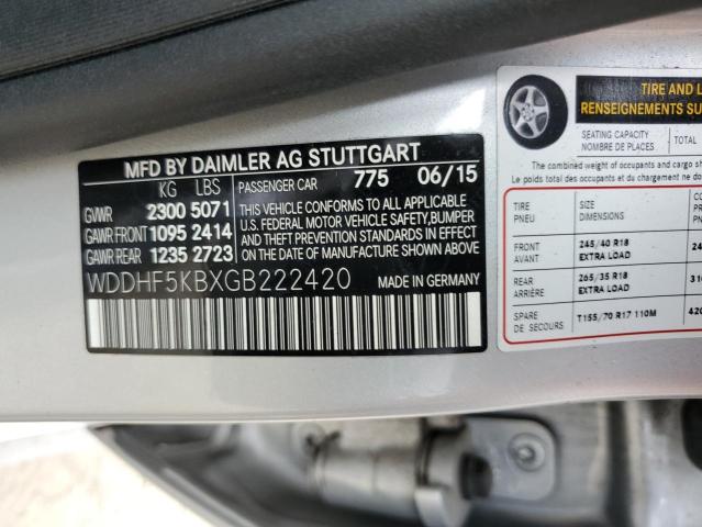 2016 MERCEDES-BENZ E 350 WDDHF5KBXGB222420