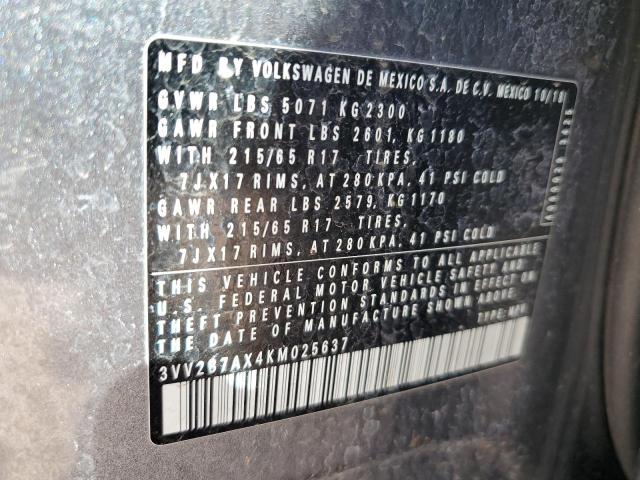 2019 VOLKSWAGEN TIGUAN SE - 3VV2B7AX4KM025637