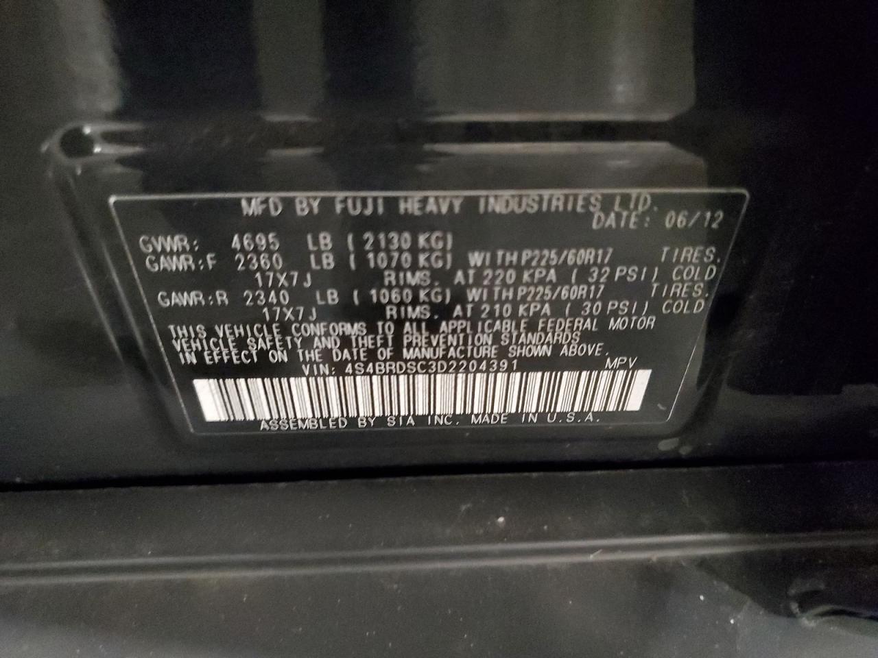 SUBARU OUTBACK 3.6R LIMITED