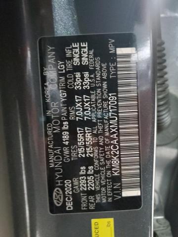 2021 HYUNDAI KONA SEL KM8K2CAAXMU717091