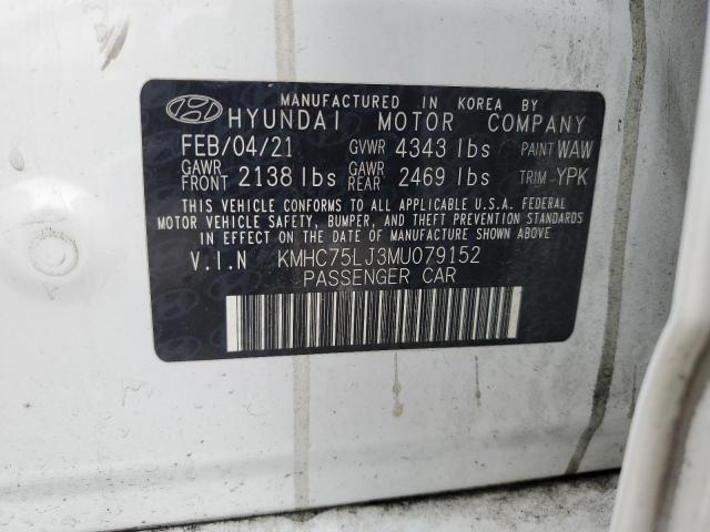 2021 HYUNDAI IONIQ SE KMHC75LJ3MU079152