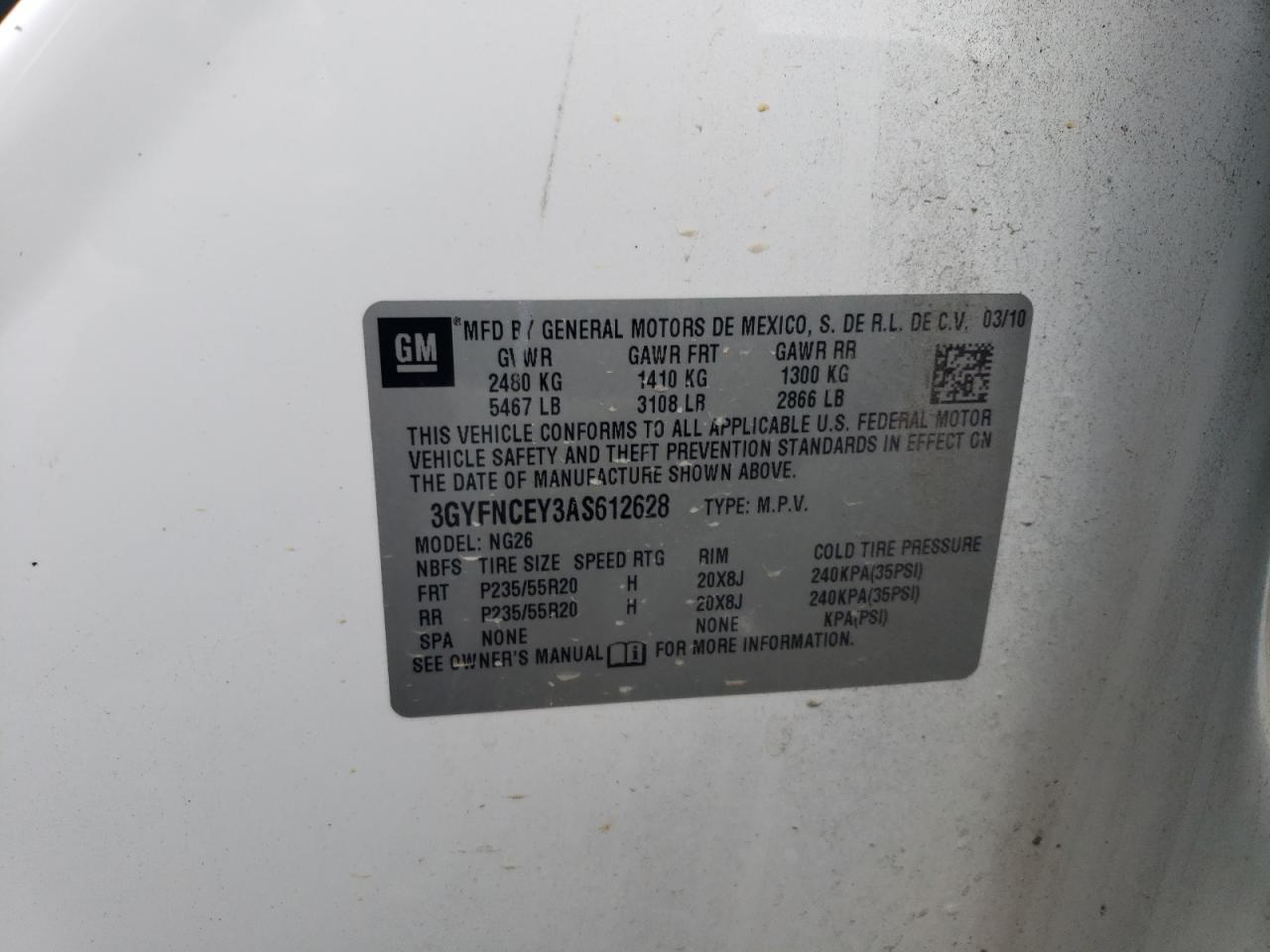 Lot #3317813073 2010 CADILLAC SRX PREMIUM COLLECTION