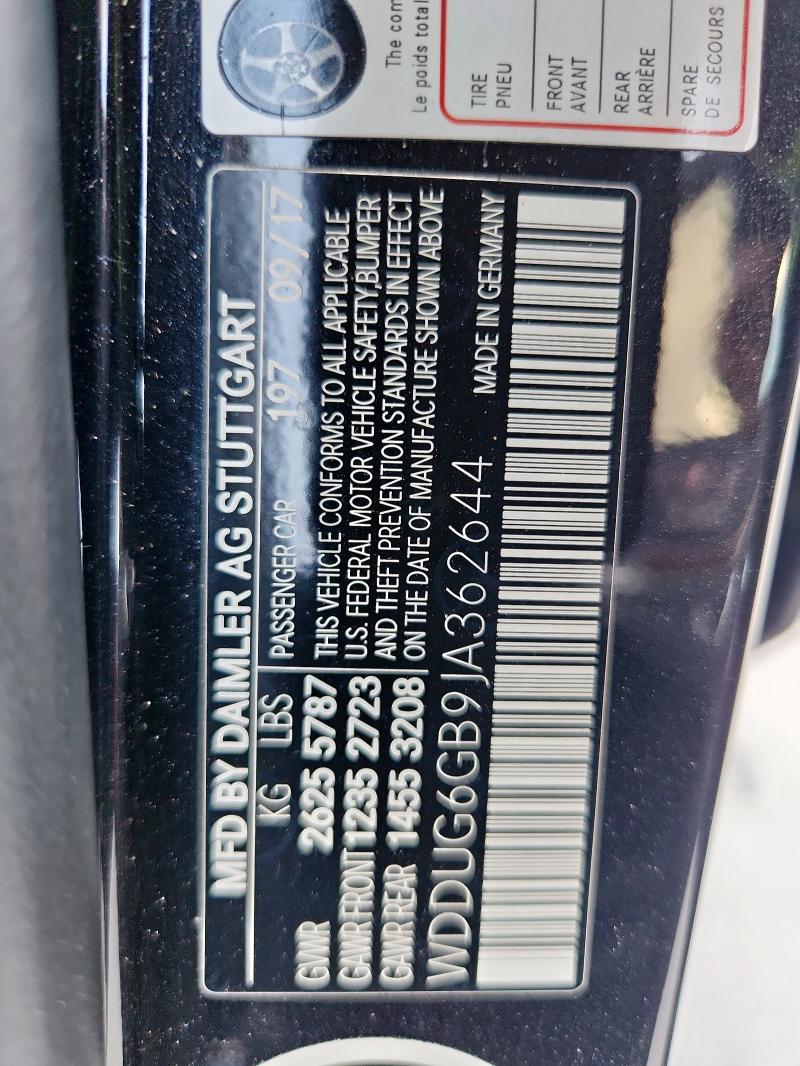 2018 MERCEDES-BENZ S 450 WDDUG6GB9JA362644