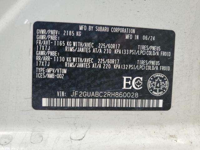2024 SUBARU CROSSTREK - JF2GUABC2RH860028