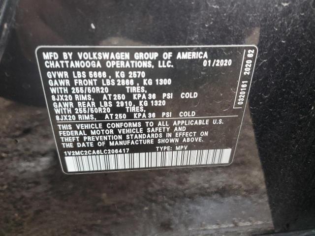 2020 VOLKSWAGEN ATLAS CROS #3276393656