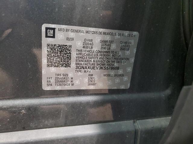 2019 CHEVROLET EQUINOX LT 3GNAXUEV3KS578608