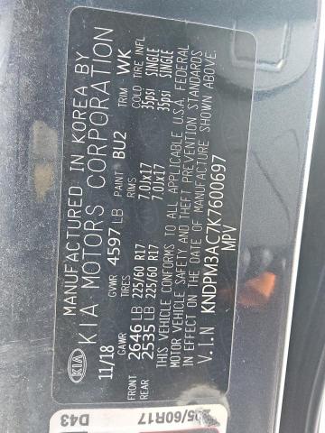 2019 KIA SPORTAGE L KNDPM3AC7K7600697