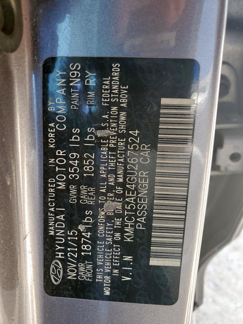 2016 HYUNDAI ACCENT SE KMHCT5AE4GU267524