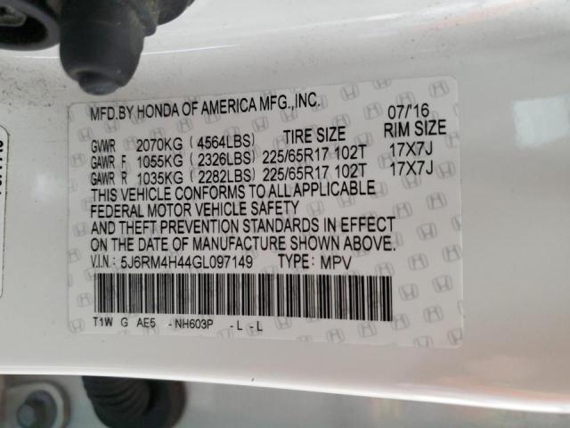 2016 HONDA CR-V SE 5J6RM4H44GL097149