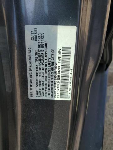 2017 HONDA ODYSSEY SE 5FNRL5H39HB016589