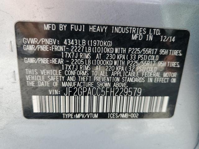 2015 SUBARU XV CROSSTR JF2GPACC5FH229579