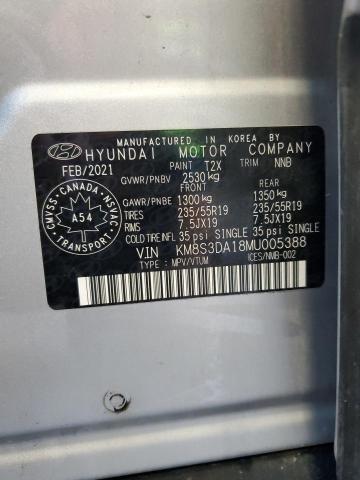 2021 HYUNDAI SANTA FE SEL PREMIUM KM8S3DA18MU005388