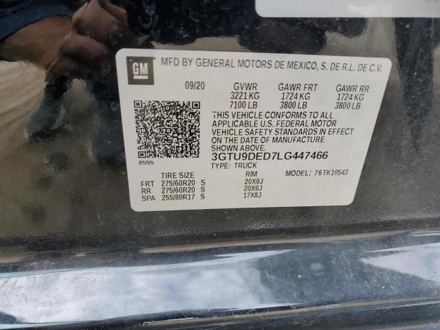 2020 GMC SIERRA K1500 SLT - 3GTU9DED7LG447466