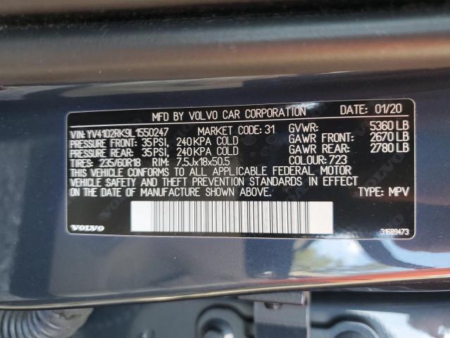 2020 VOLVO XC60 T5 MO - YV4102RK9L1550247