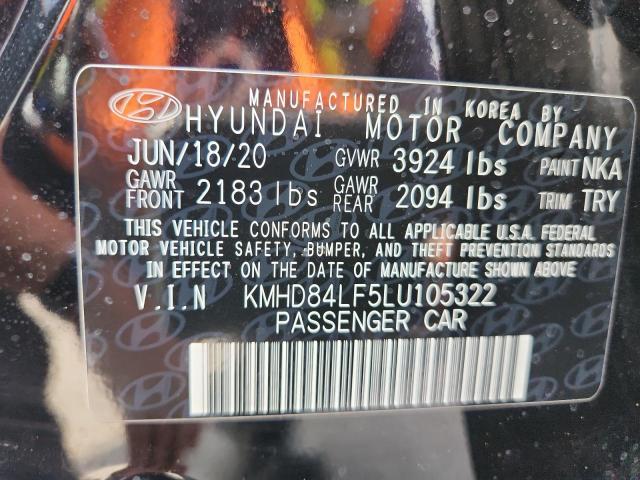 2020 HYUNDAI ELANTRA SE KMHD84LF5LU105322