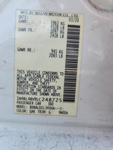 2020 NISSAN ALTIMA S #3301642637