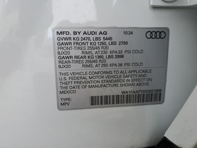 2025 AUDI Q5 PRESTIG WA1FAAFY0S2021636