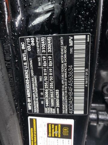 2015 MERCEDES-BENZ ML 350 4MATIC 4JGDA5HB4FA563634